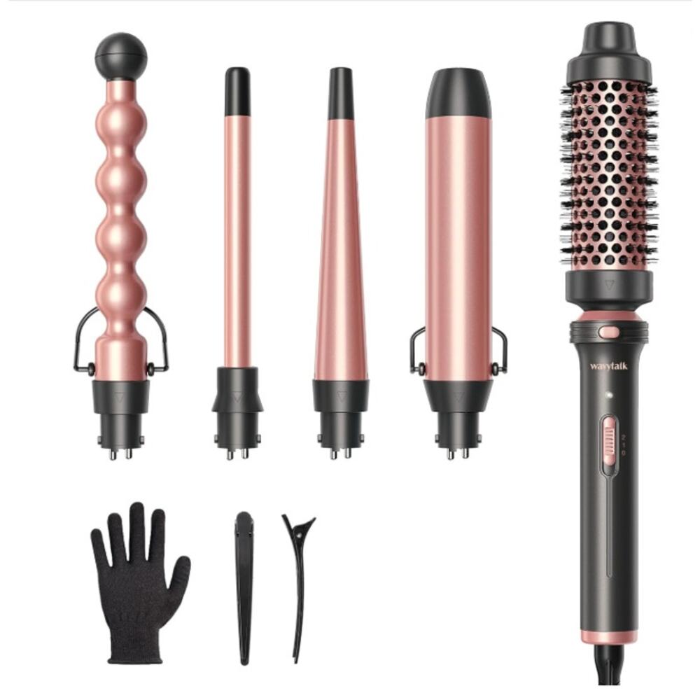 Wavytalk 5 in 1 Curling Wand Set, Multi Curl Golden Rose. NWB